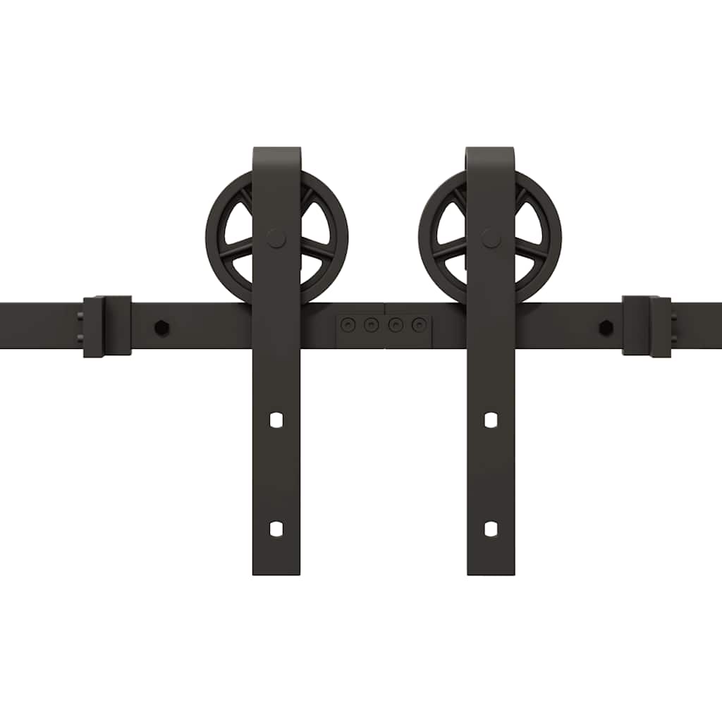 Schiebetürbeschlag-Set 366 cm Stahl Schwarz