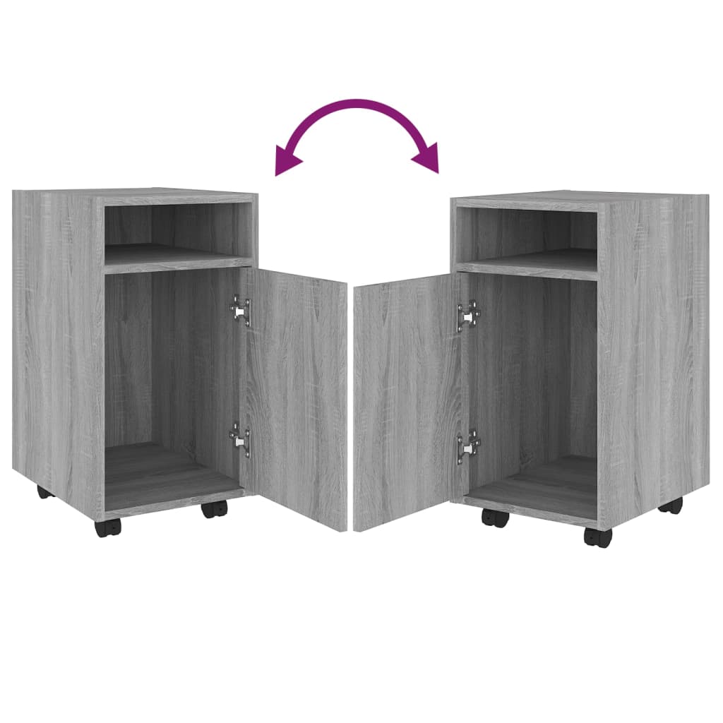 Beistellschrank mit Rollen Weiß 33x38x60 cm Holzwerkstoff