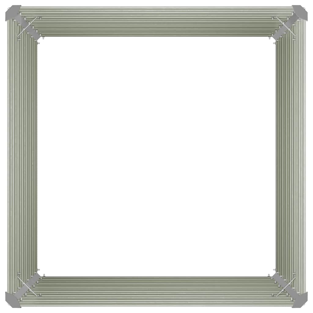 Hochbeet 100 x 100 x 77 cm Verzinkter Stahl Grau
