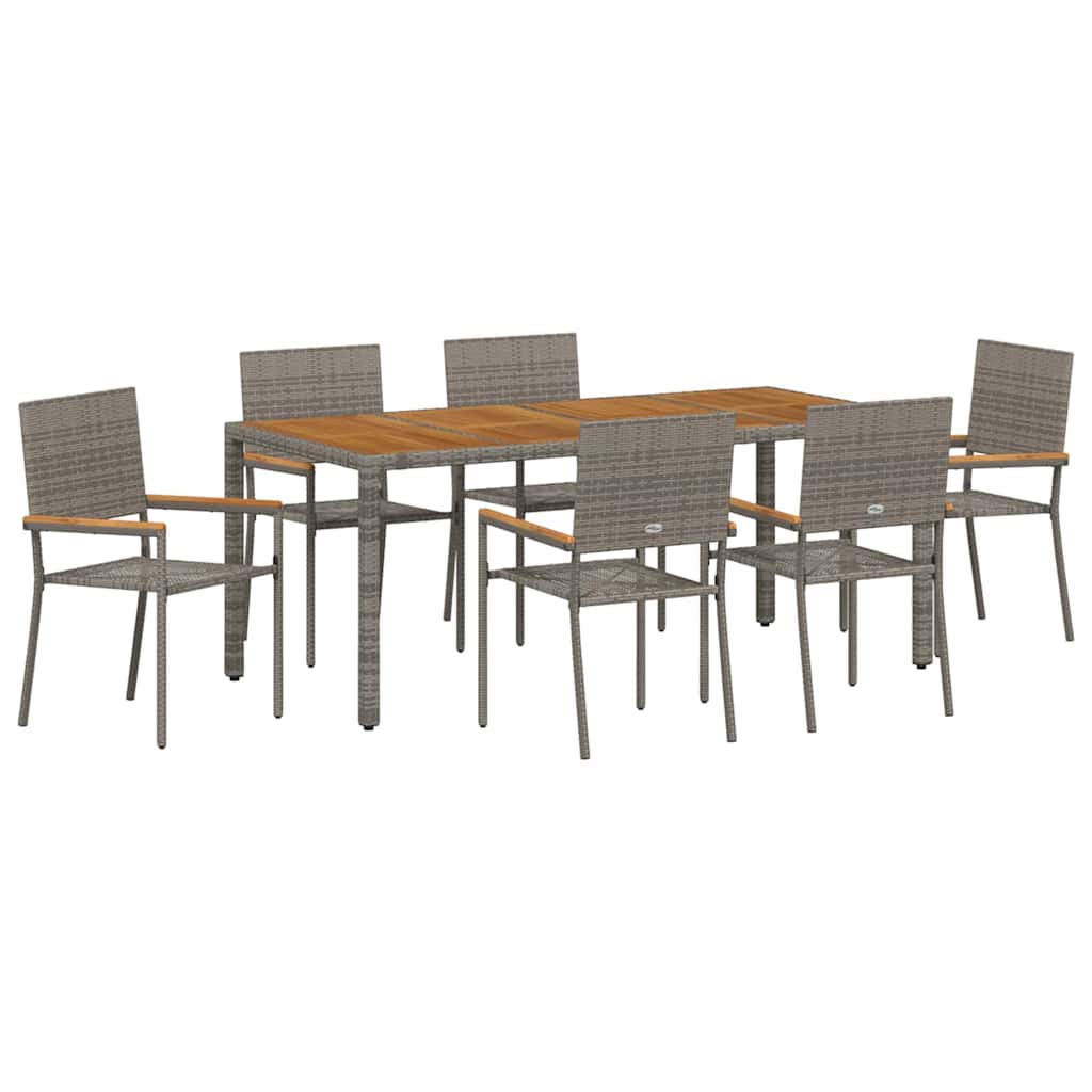 Garten Essgruppe 3 pcs Schwarz Poly-Rattan