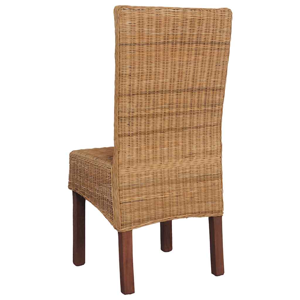 Esszimmerstühle 2 Stk. Braun Natürliches Rattan