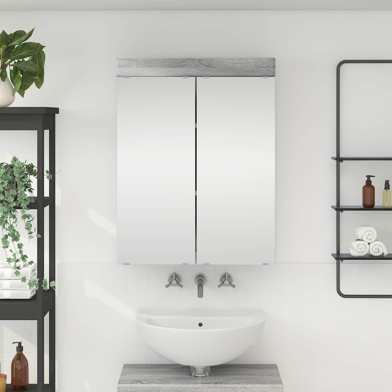 Badezimmermöbel-Set TULUM 2 pcs Weiß 60 x 34 x 63 cm