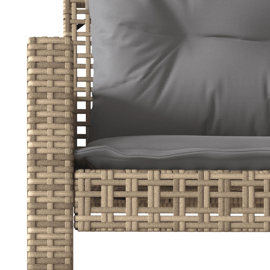 4-tlg. Garten-Sofagarnitur mit Kissen Schwarz Poly Rattan Glas