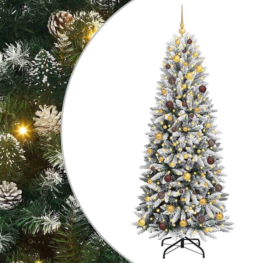 Künstlicher Weihnachtsbaum mit 150 LEDs mit Ständer Weiß 120 cm
