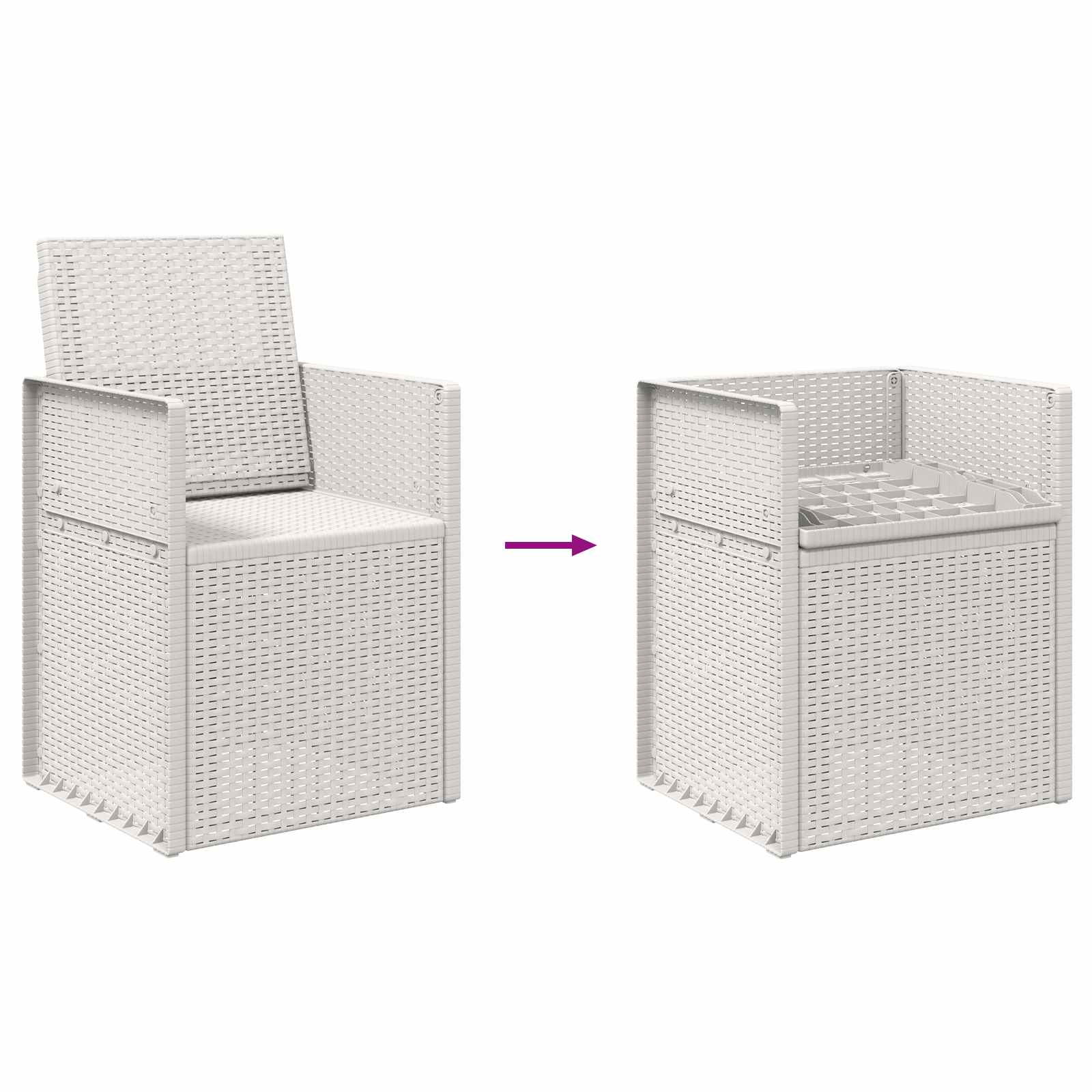Garten Esszimmerstühle 2 pcs Weiß und Hellgrau PP