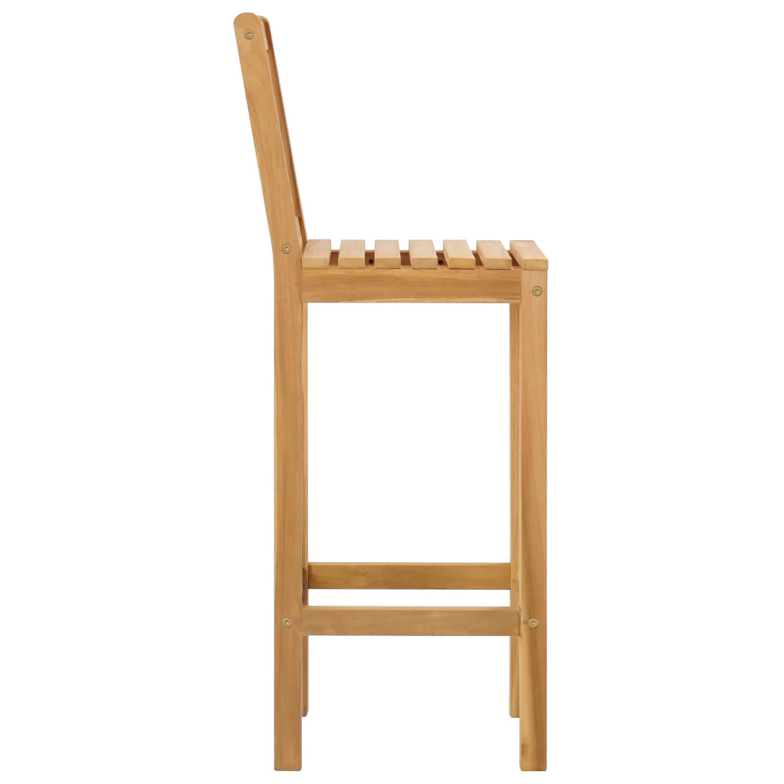 Barhocker 2 pcs Natur Massivholz Teak