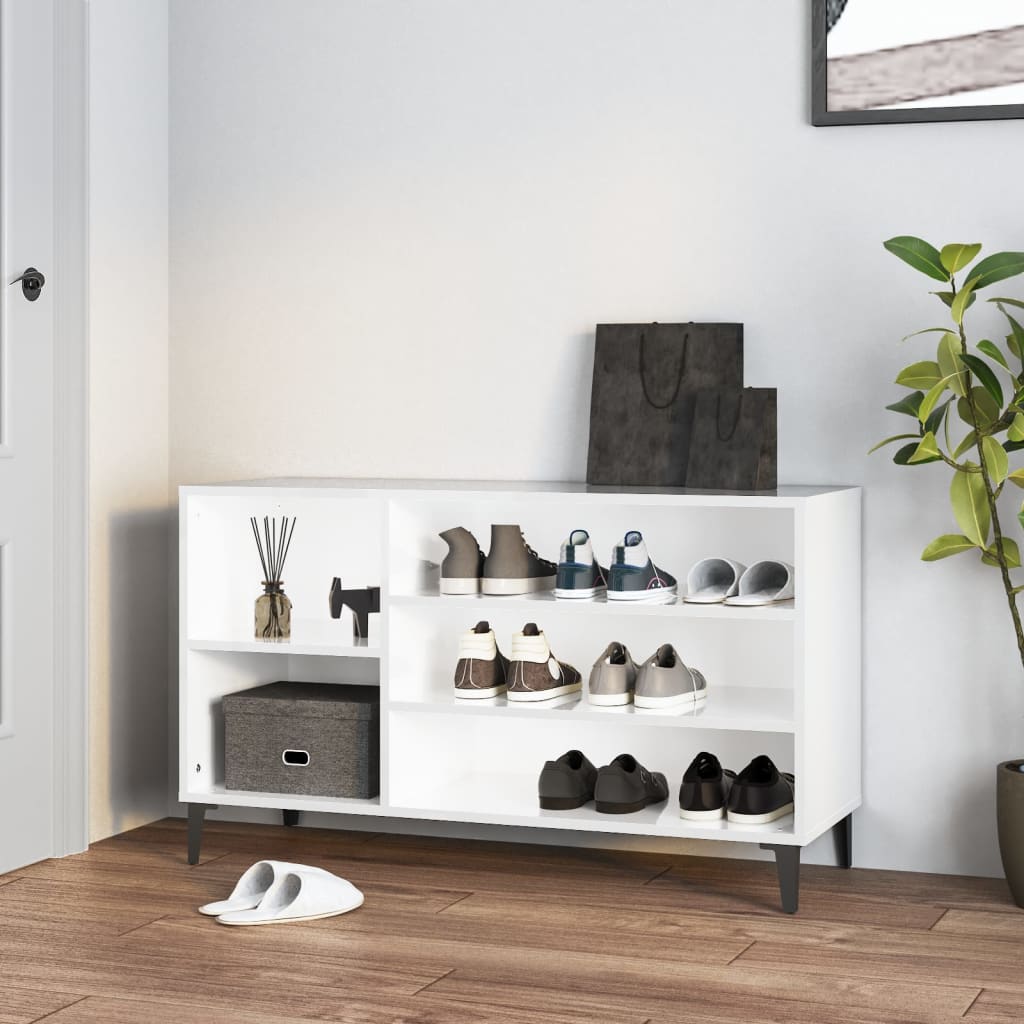 Schuhregal Weiß 102x36x60 cm Holzwerkstoff