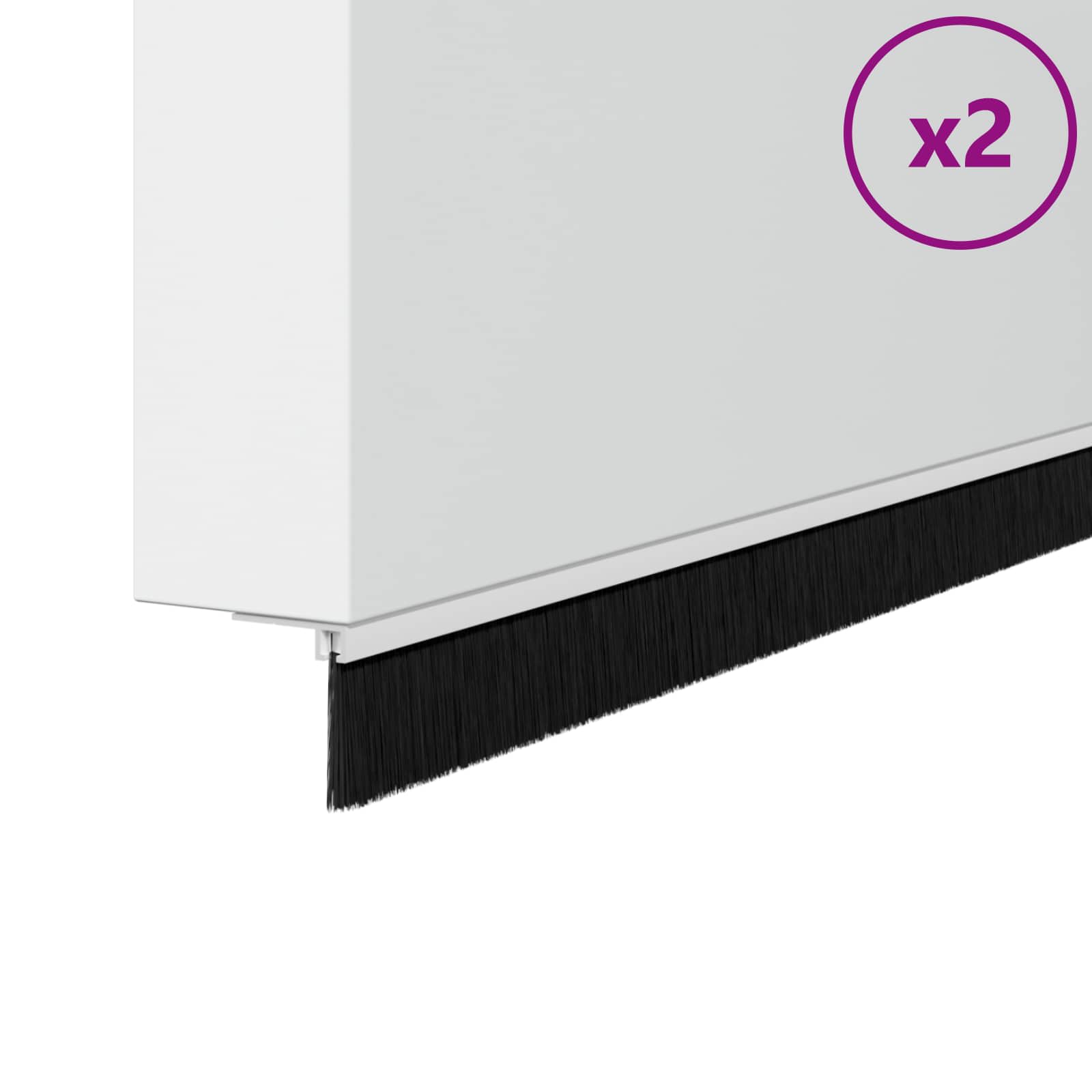 Selbstklebende Türbürstendichtungen 2 pcs Braun 100 cm