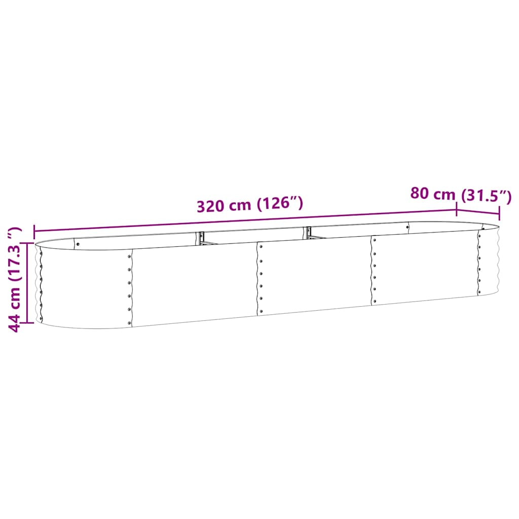 Hochbeet Grün 400 x 80 x 81 cm Stahl