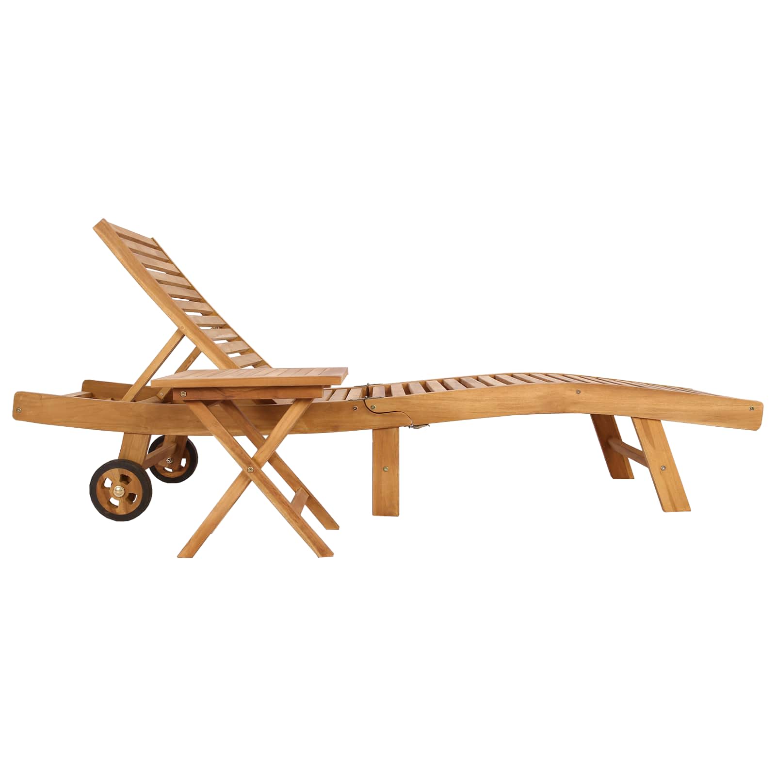Sonnenliege Braun Massivholz Teak