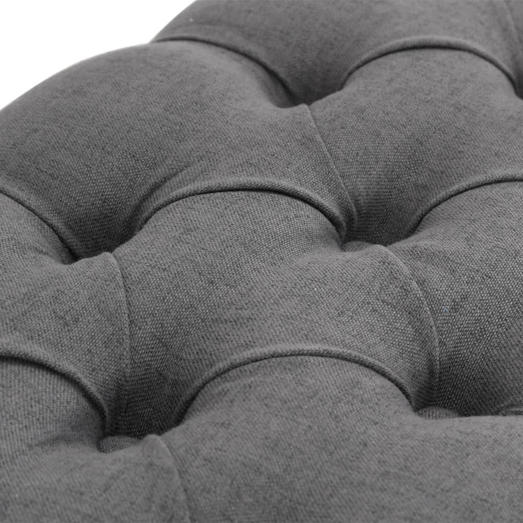 Bank Leinen Massivholz 110 x 38 x 48 cm Cremeweiß