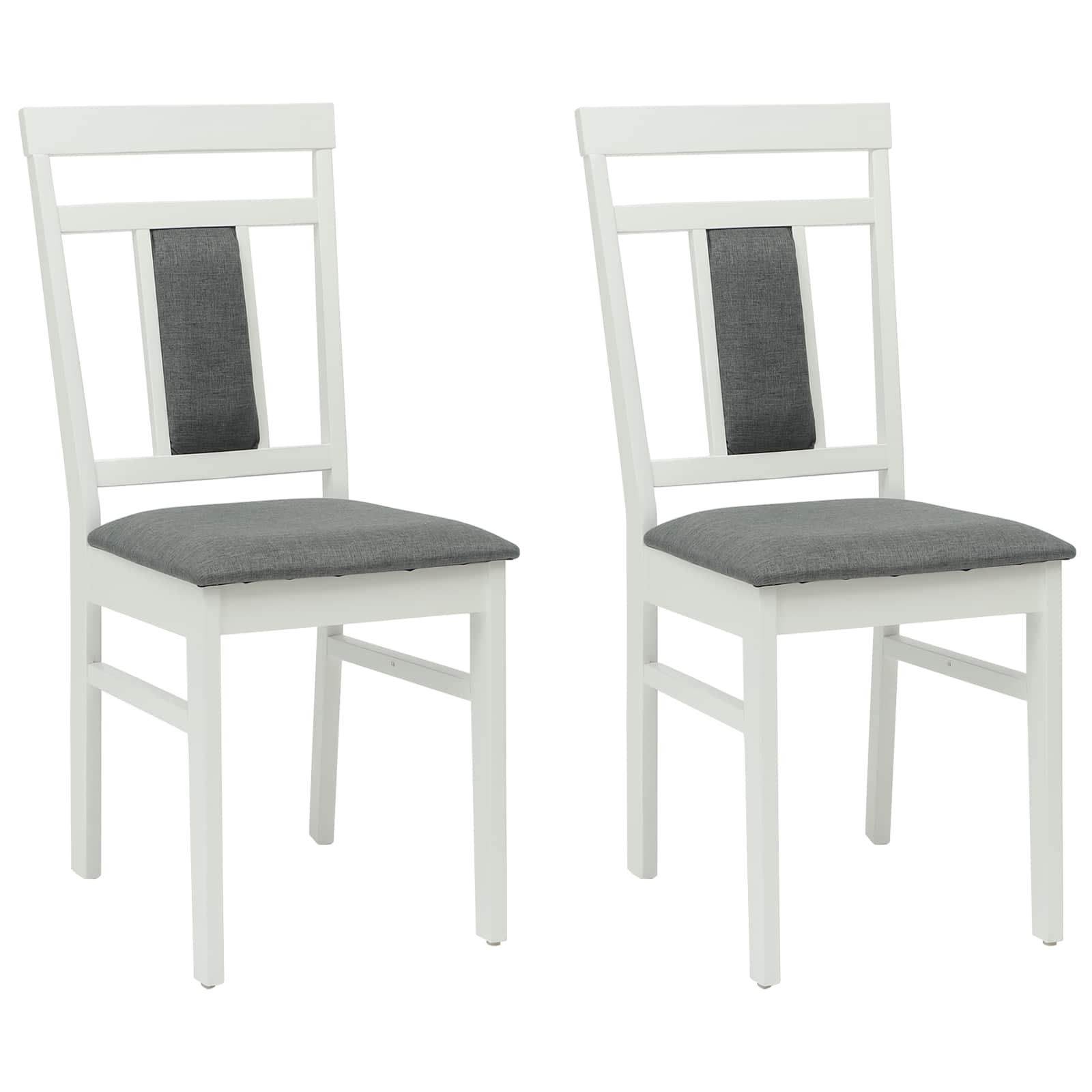 Esszimmerstuhl 2 pcs Hellbraun und hell Massives Gummiholz
