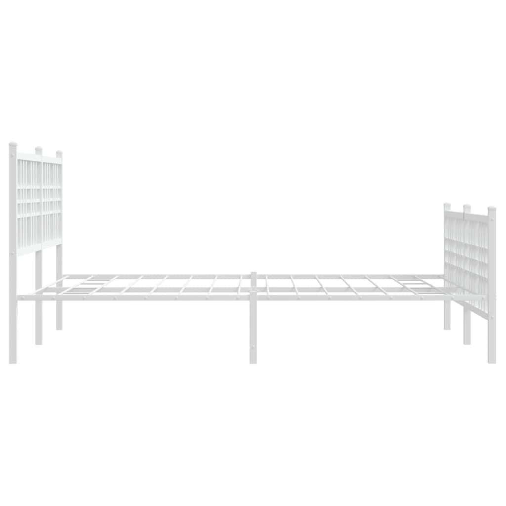 Bettgestell mit Kopf- und Fußteil Metall Schwarz 90x200 cm