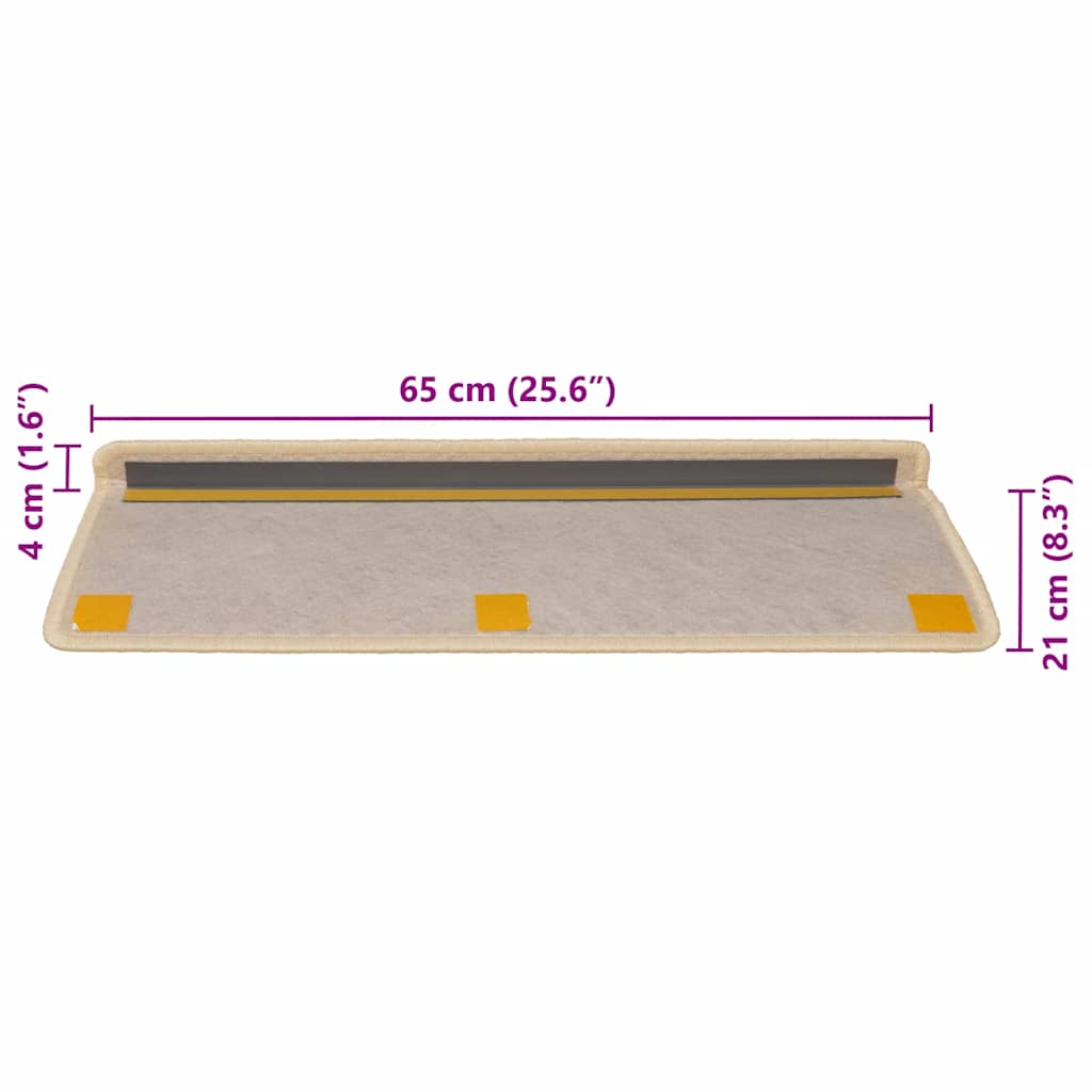 Treppenmatten Selbstklebend Sisal-Look 15 Stk. 65x21x4 Platina