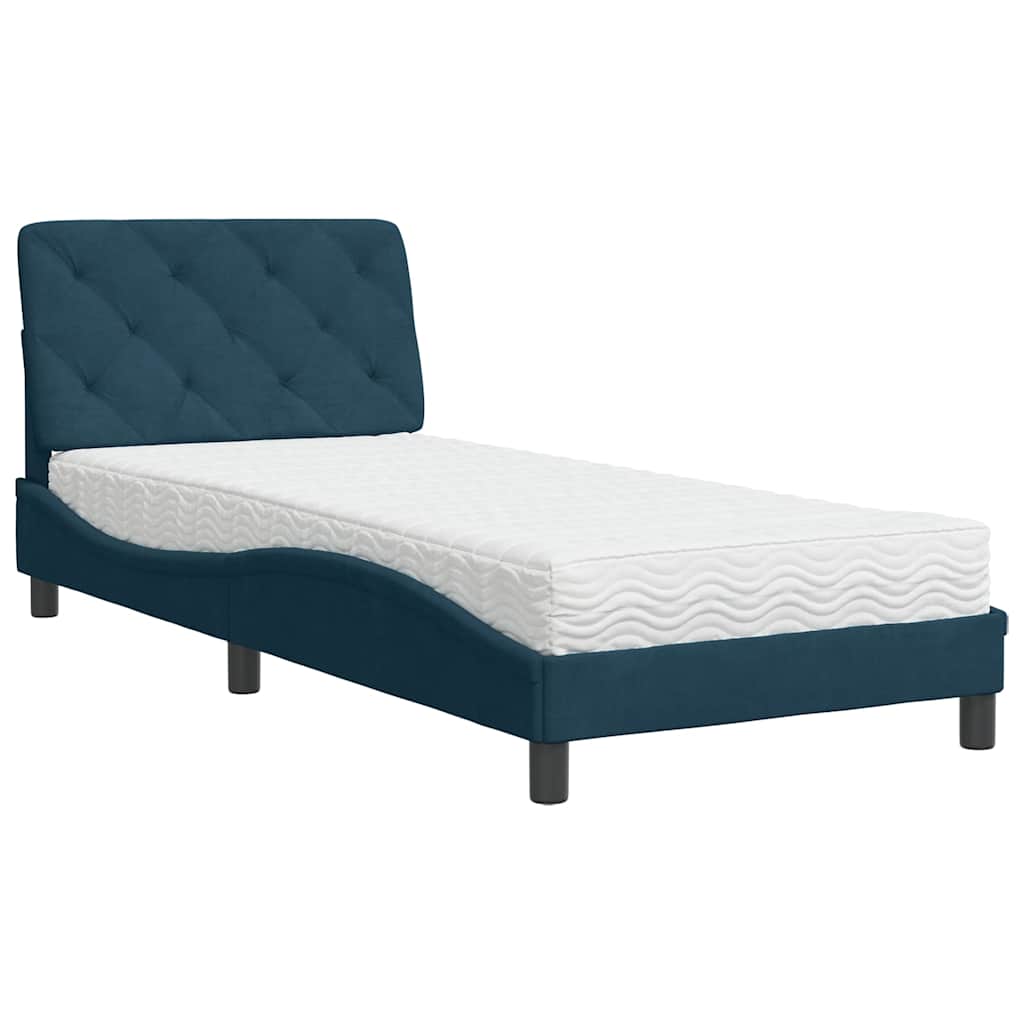 Bett mit Matratze Hellgrau 80x200 cm Samt