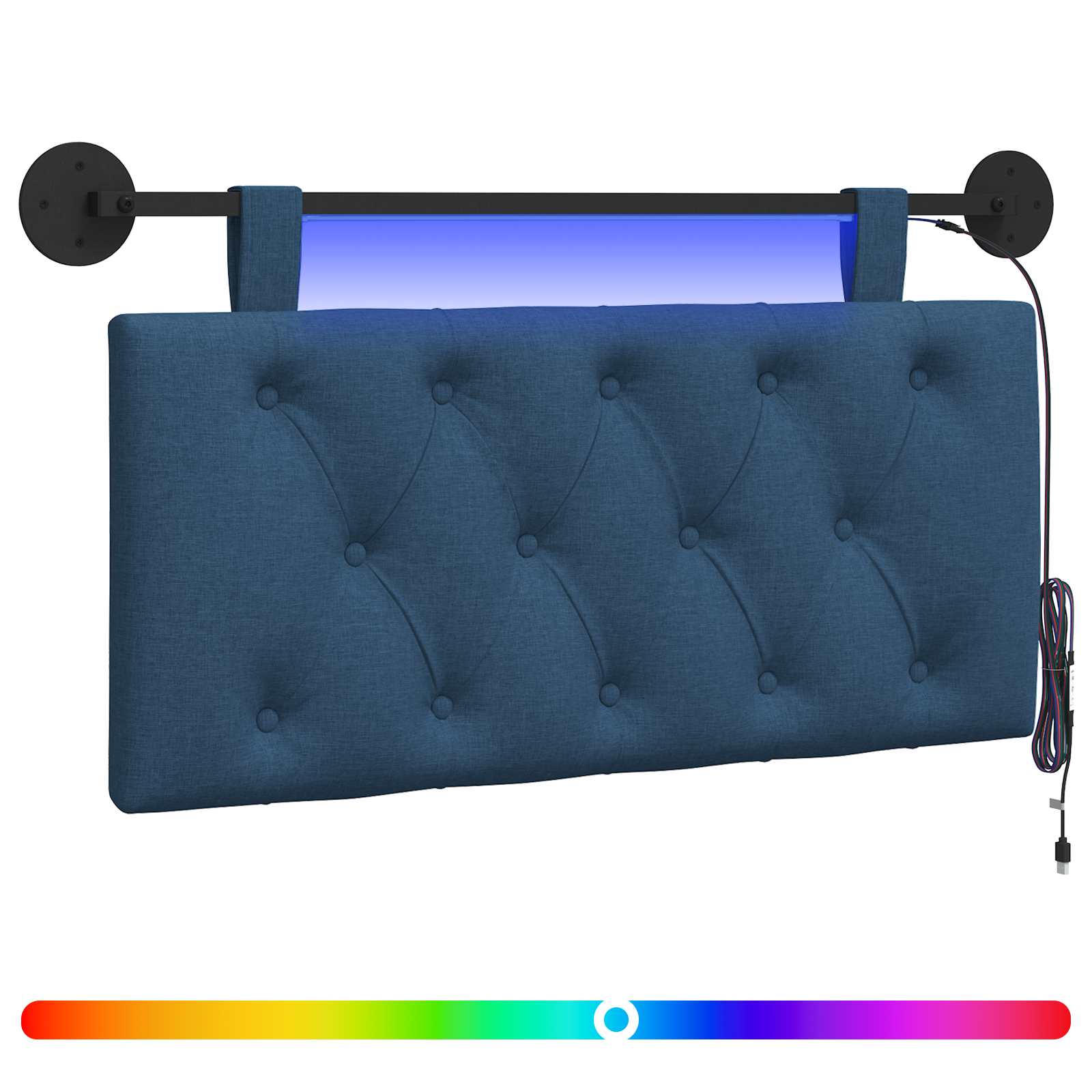 Hängendes Kopfteil Mit LED Licht Wolkengrau Stoff