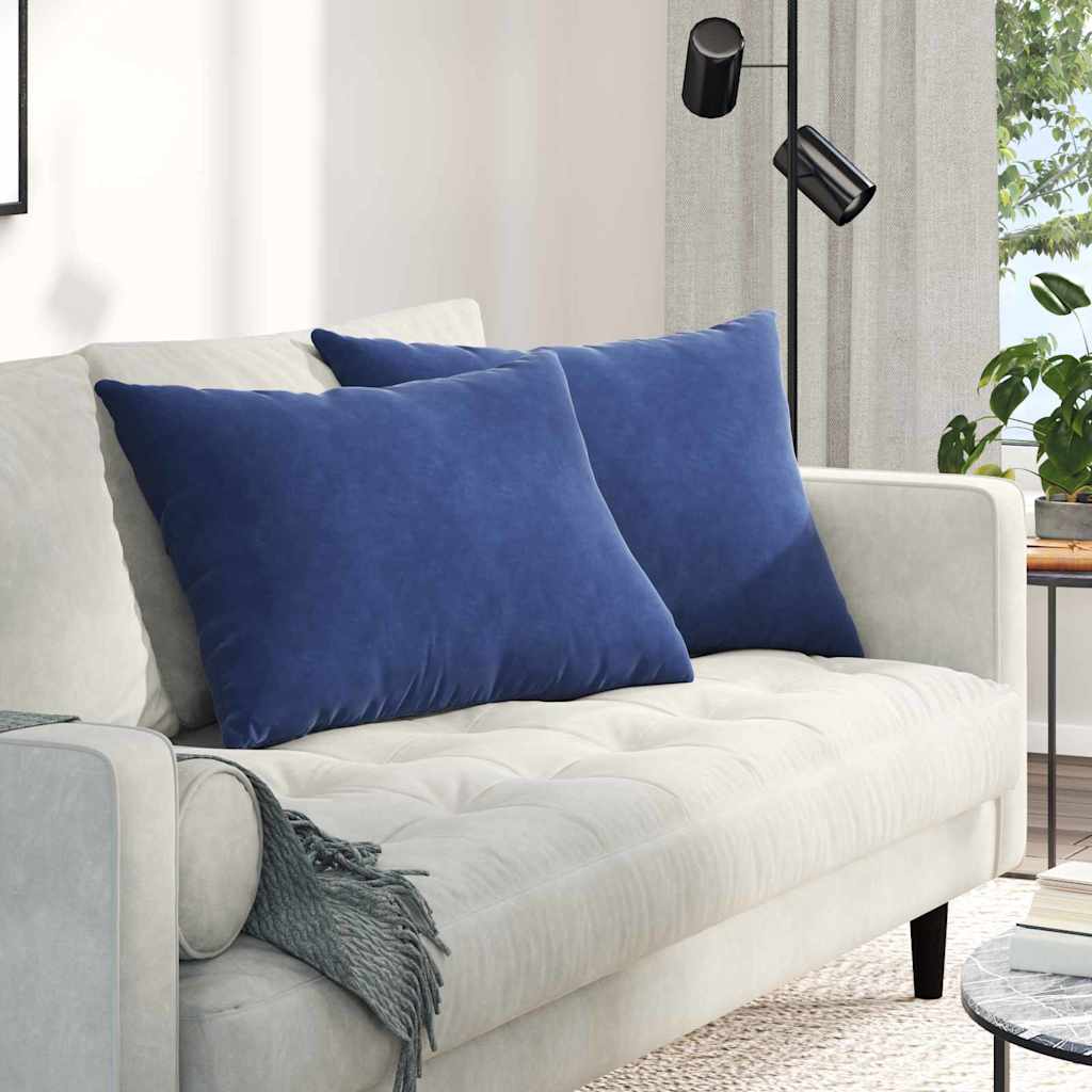 Sofakissen 2 Stück Blau 50 x 30 cm Cordstoff