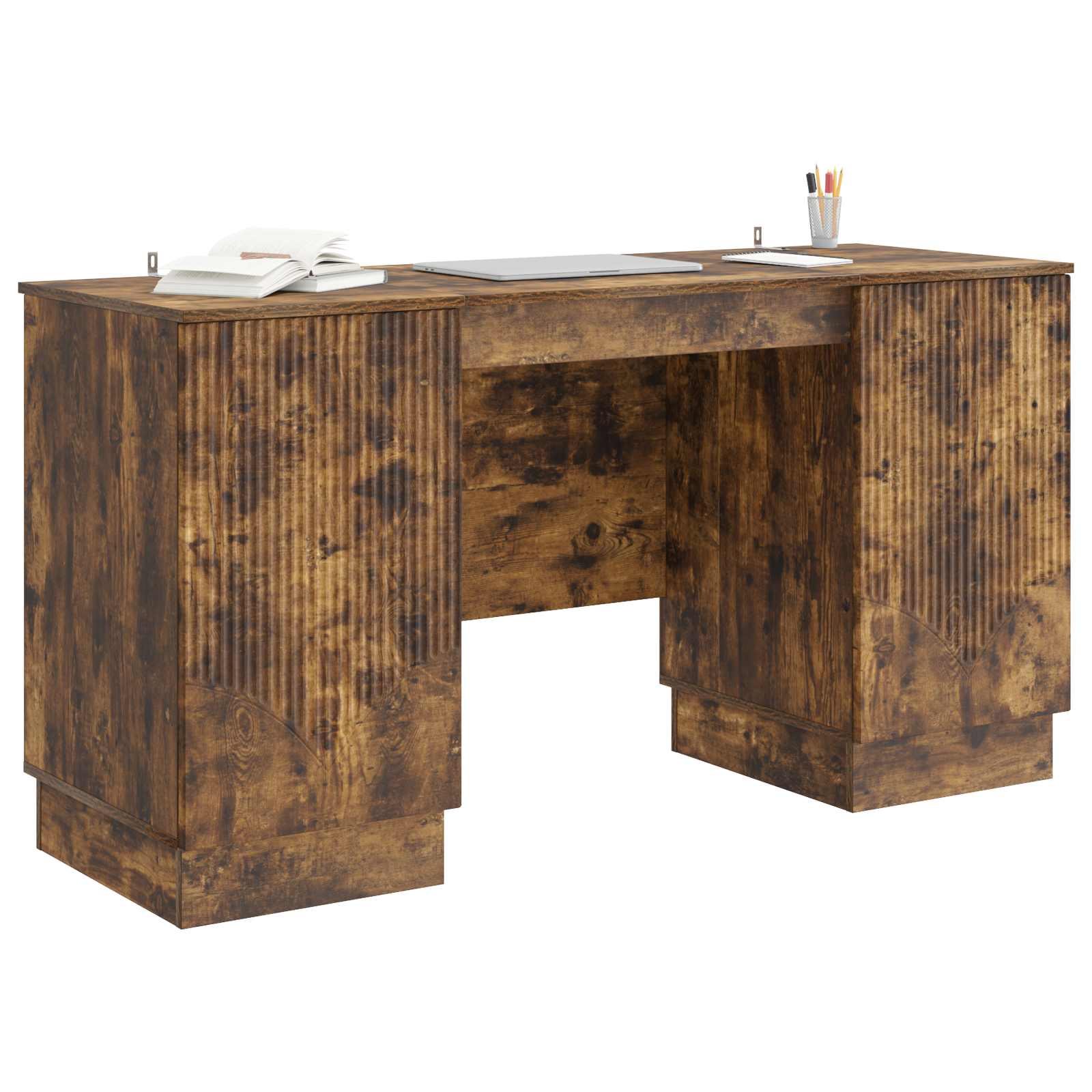 Schreibtisch mit Regal Schwarz 142,5 x 50 x 75 cm Holzwerkstoff