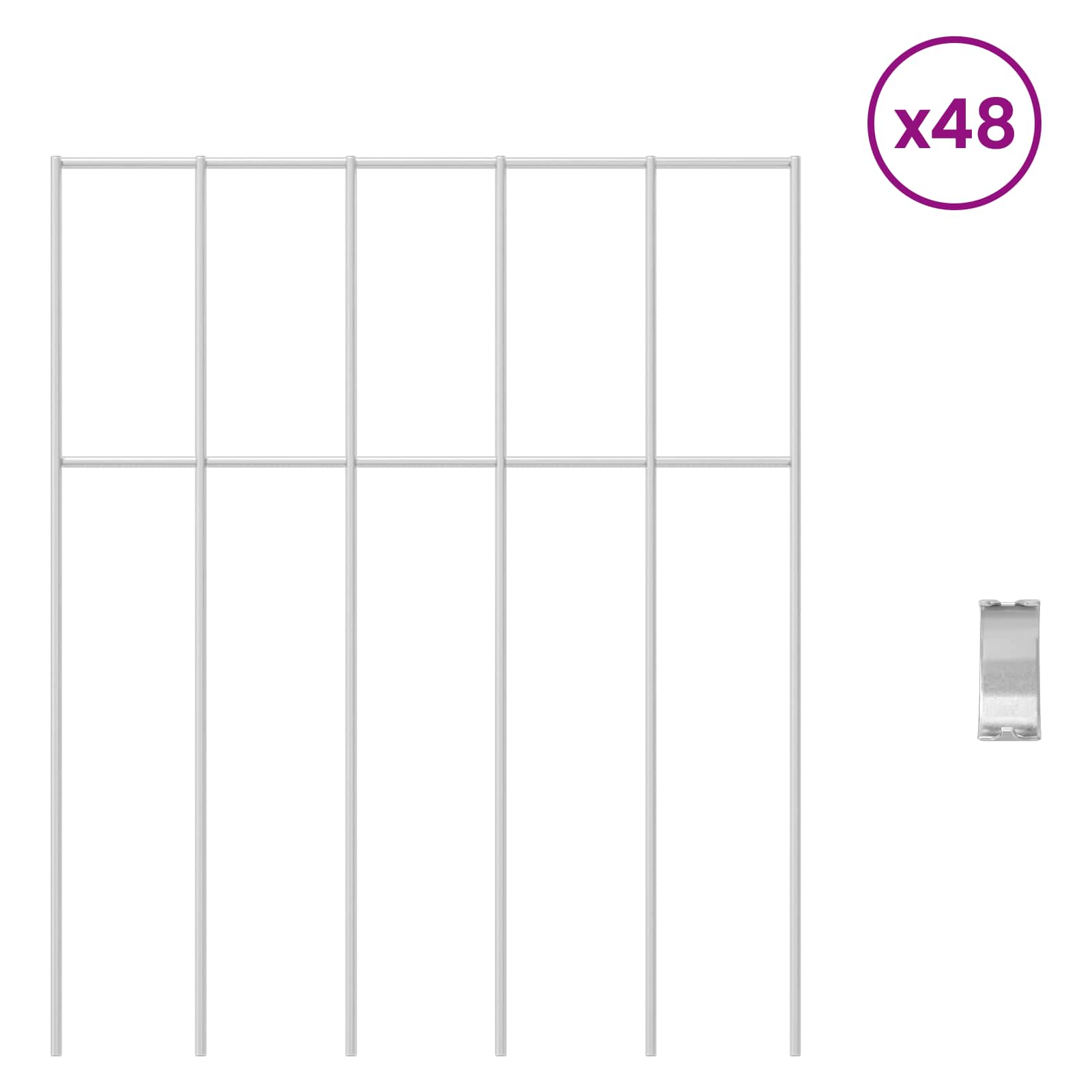 Gartenzaun-Paneel 12 pcs Verzinkter Stahl Silber