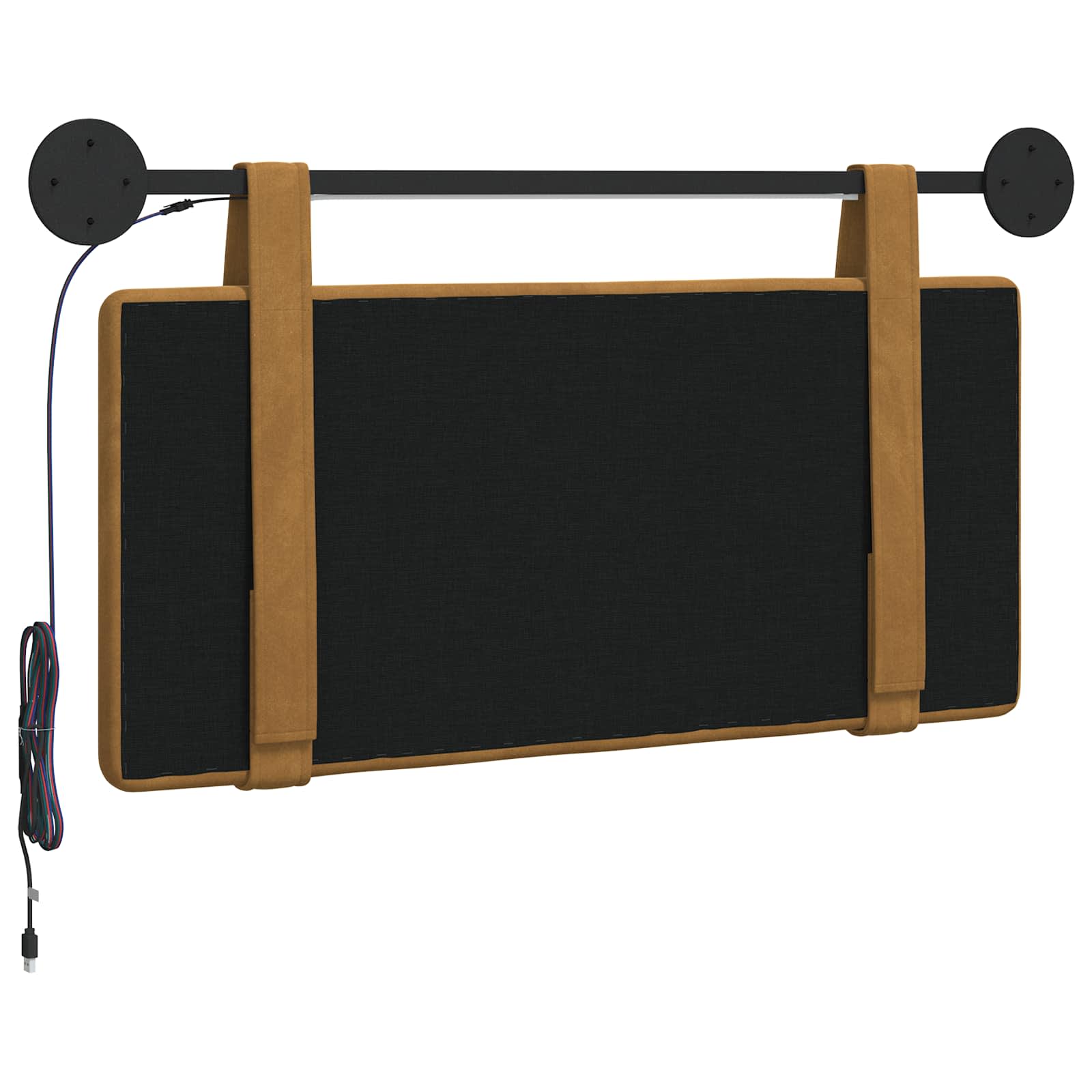 Hängendes Kopfteil Mit LED Licht Hellgrau Samt