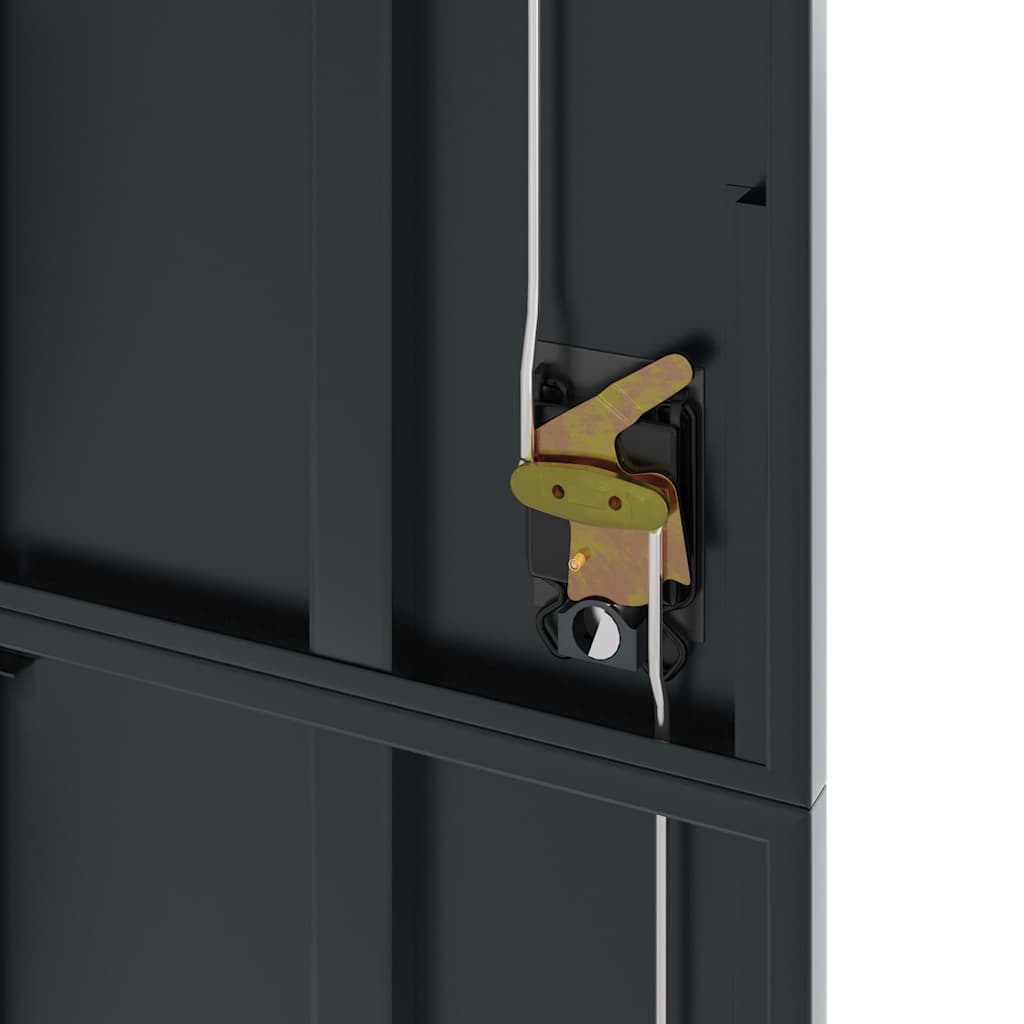 Aktenschrank mit 2 Türen Grau 90 cm Stahl