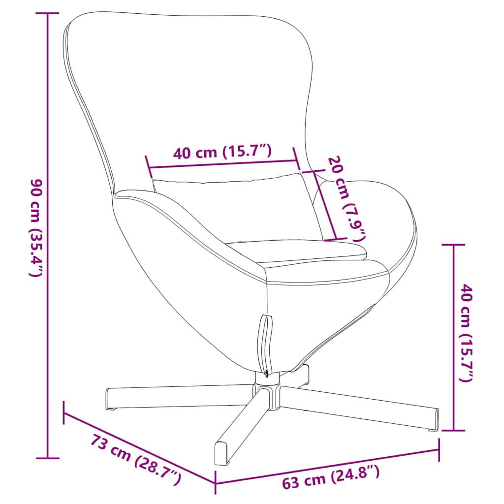 Eiersessel Hellgrau 63 x 73 x 90 cm Stoff