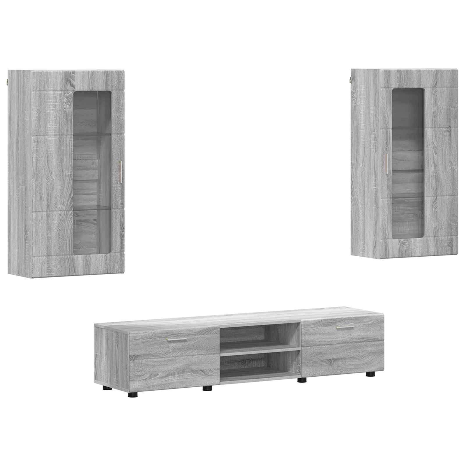 Highboard mit Regal FLORIN Weiß 60 x 35 x 182 cm Holzwerkstoff