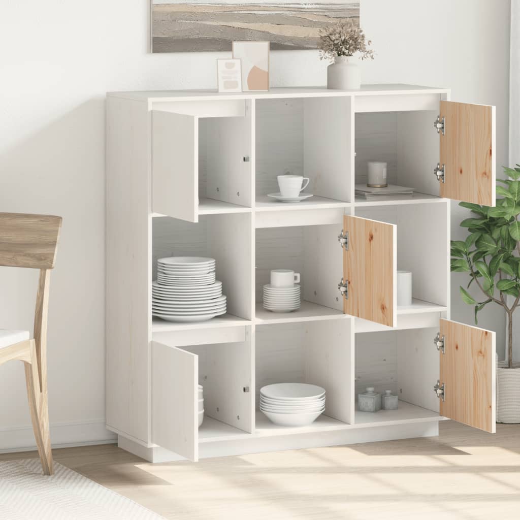 Highboard 110,5x35x117 cm Massivholz Kiefer