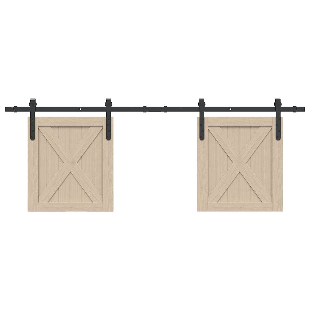 Schiebetürbeschlag Set für Schranktüren 91 cm Karbonstahl