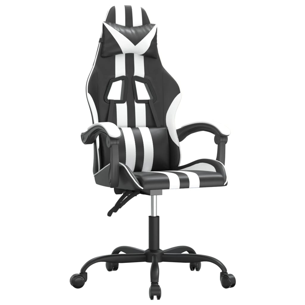 Gaming-Stuhl Drehbar Schwarz und Blau Kunstleder