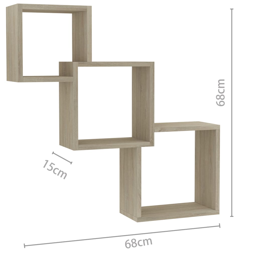 Cube Wandregale Weiß 68x15x68 cm Holzwerkstoff