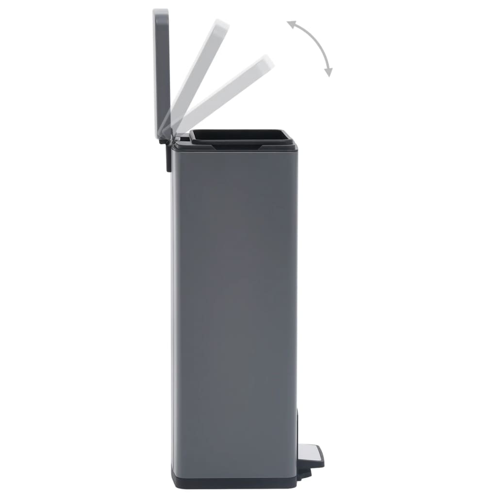 Mülleimer mit Pedal Anti-Fingerabdruck 30 L Silbern Edelstahl