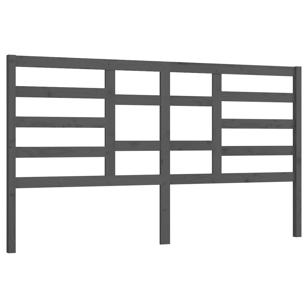 Bett-Kopfteil Grau 81x4x104 cm Massivholz Kiefer