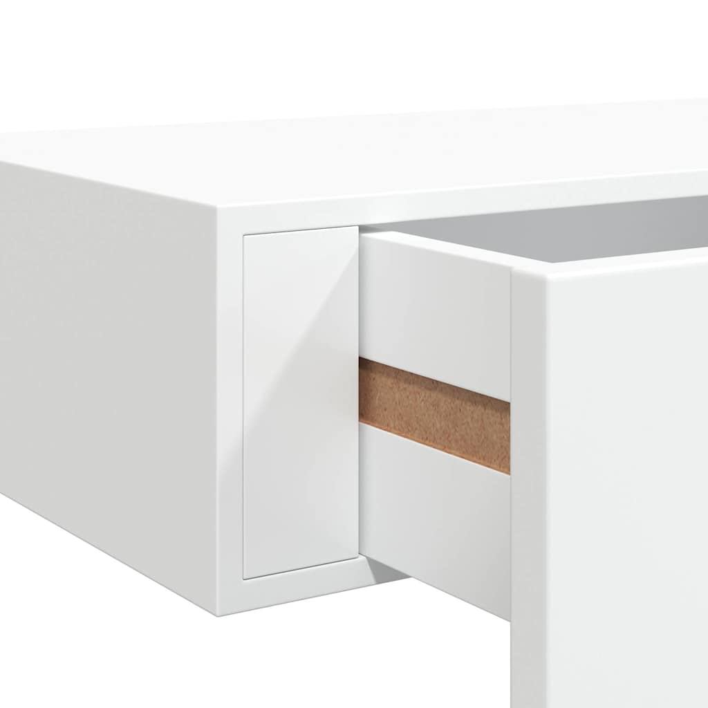 Wandregal mit Schublade Weiß 40x23,5x10 cm MDF