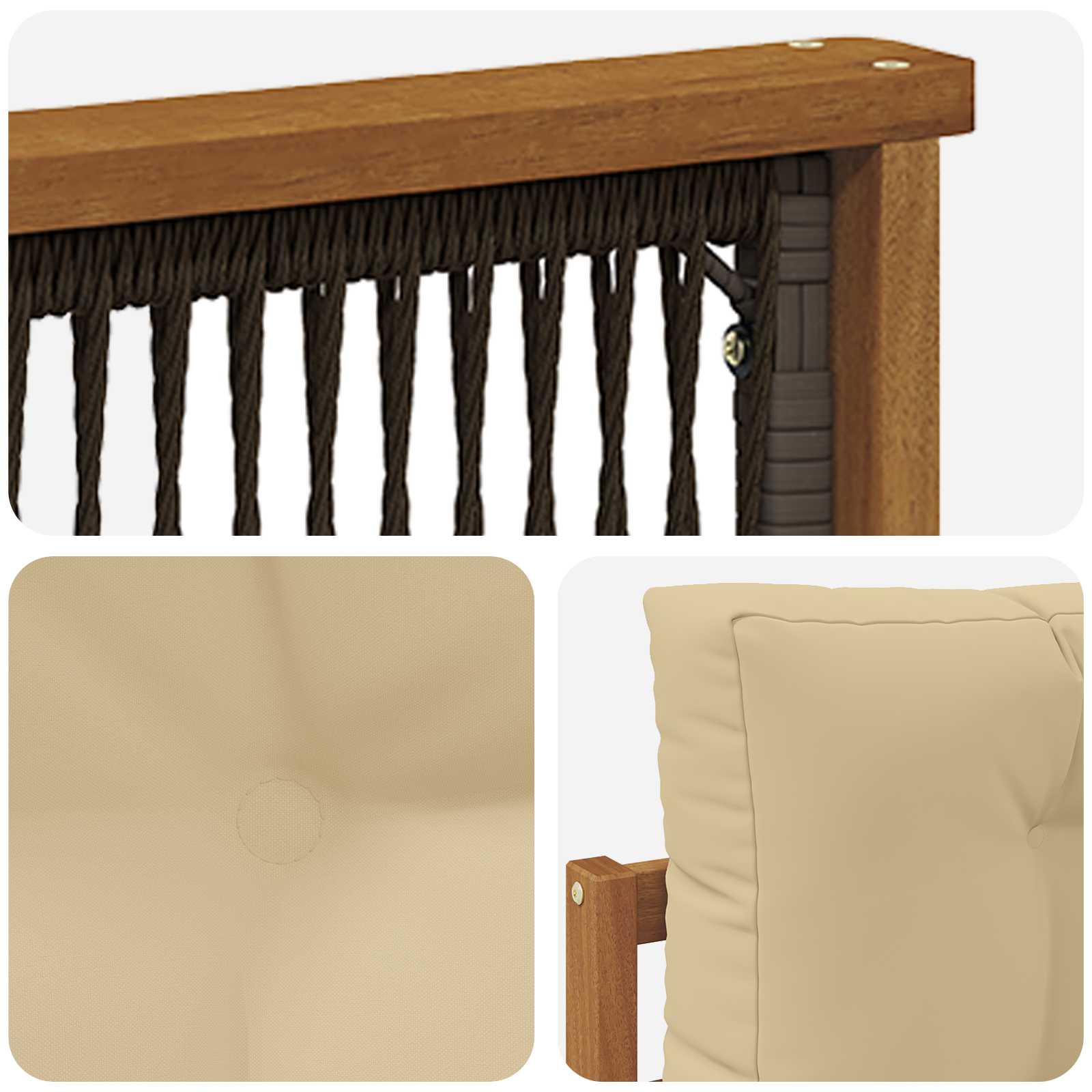 2 Stück Outdoor-Sofa Natur