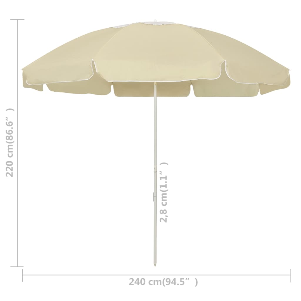 Sonnenschirm mit Stahlmast Sandfarbe 180 cm