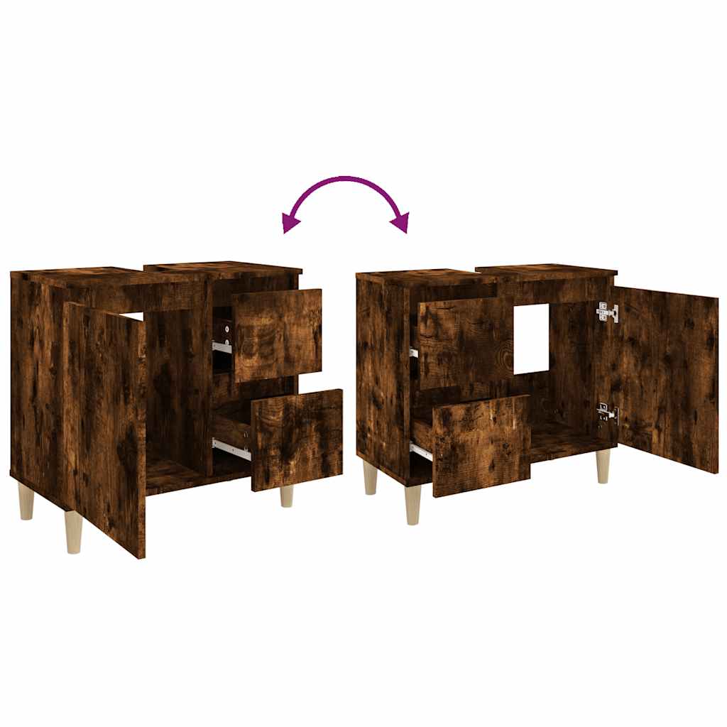 Badschrank Weiß 65x33x60 cm Holzwerkstoff