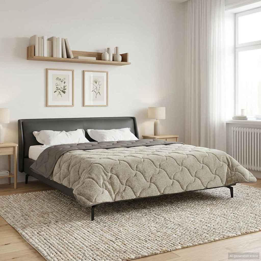 Ganzjahresbettdecke Gepolstert Anthrazit 135 x 200 cm