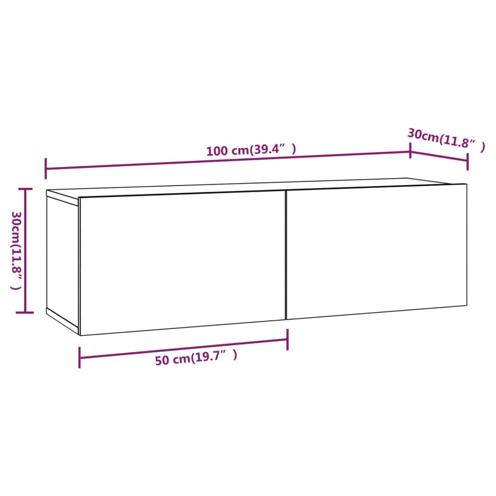 4-tlg. TV-Schrank-Set Weiß Holzwerkstoff