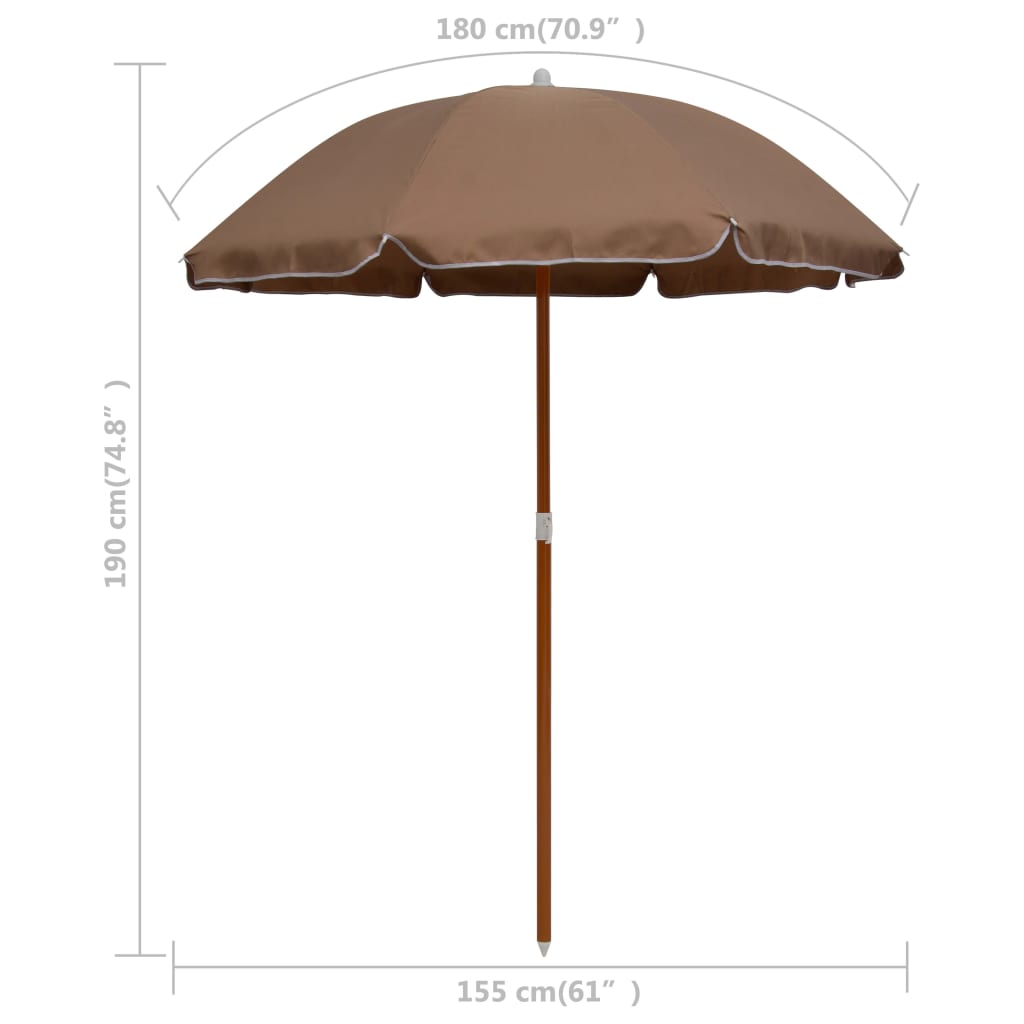 Sonnenschirm mit Stahl-Mast 300 cm Sandweiß