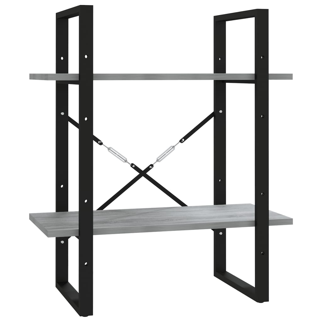 Bücherregal 2 Fächer Weiß 60x30x70 cm Holzwerkstoff