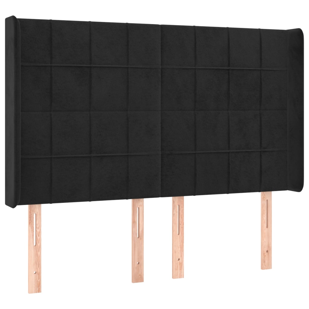 Kopfteil mit Ohren Dunkelblau 93x16x78/88 cm Samt