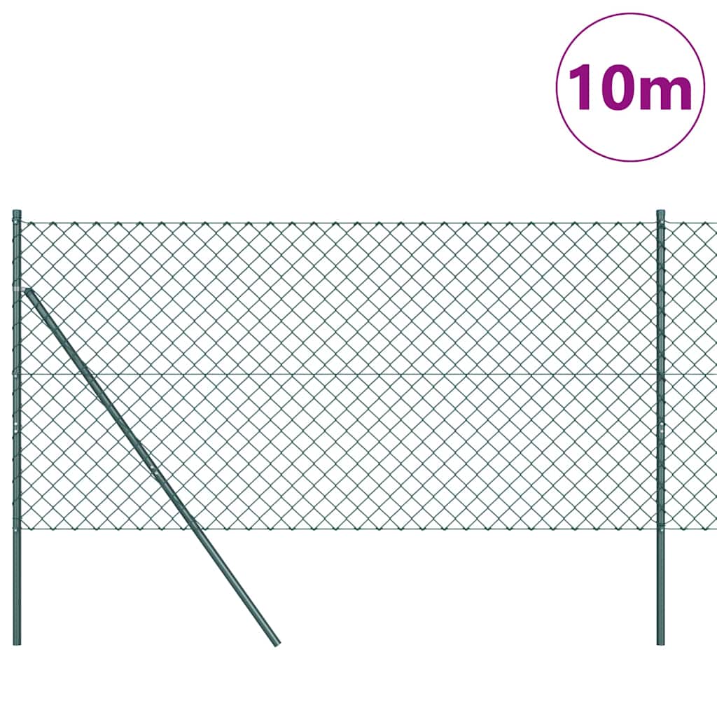 Outdoor Kettenglied-Zaun Erdfixierung 10 x 0,4 m Grün Netz