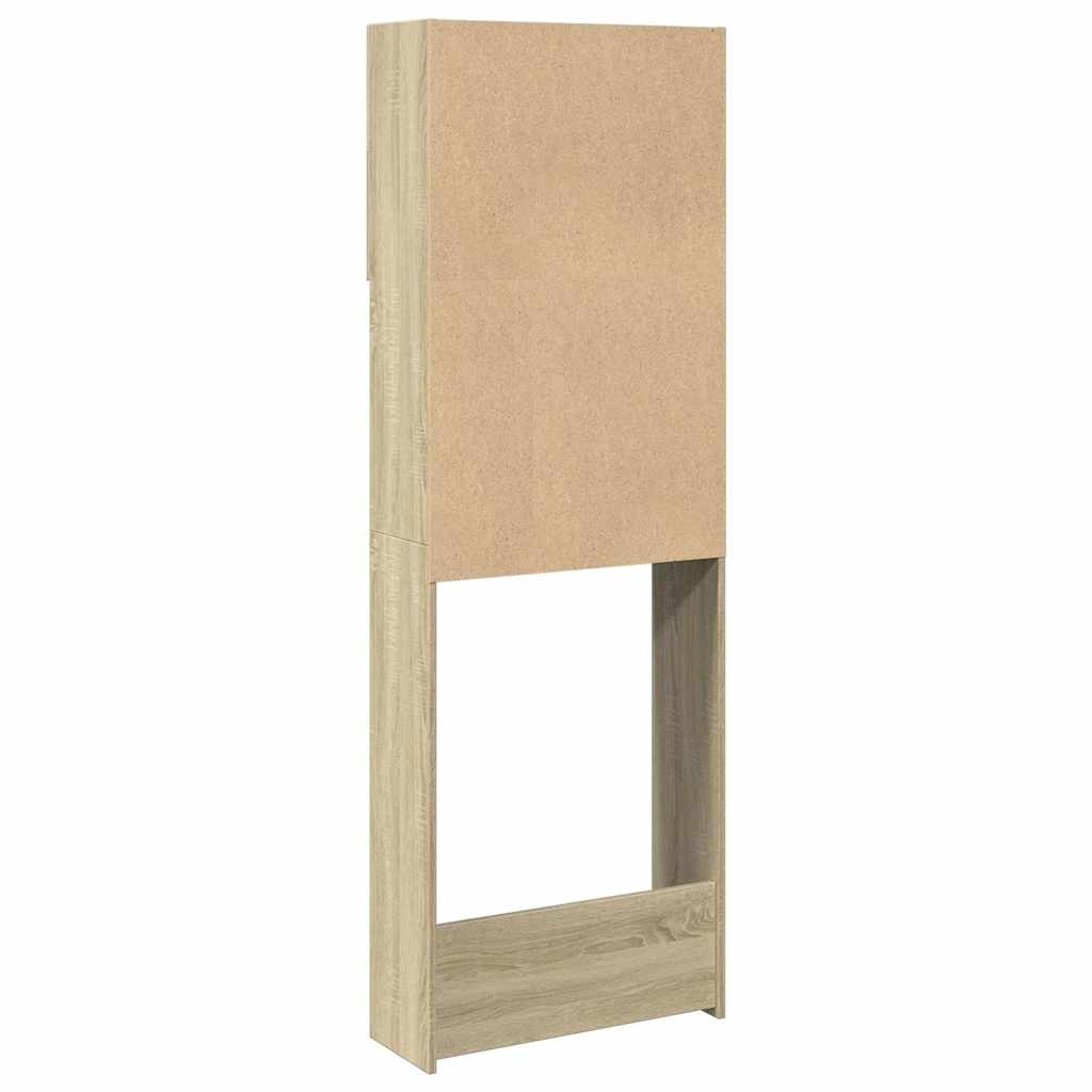 Waschmaschinenschrank Weiß 64x25,5x190 cm Holzwerkstoff