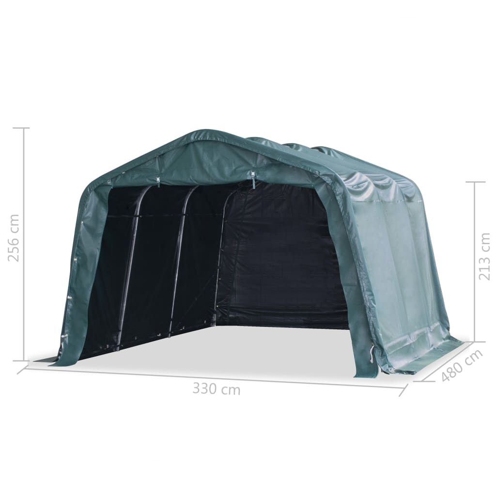 Weidezelt PVC 550 g/m² 3,3×3,2 m Dunkelgrün