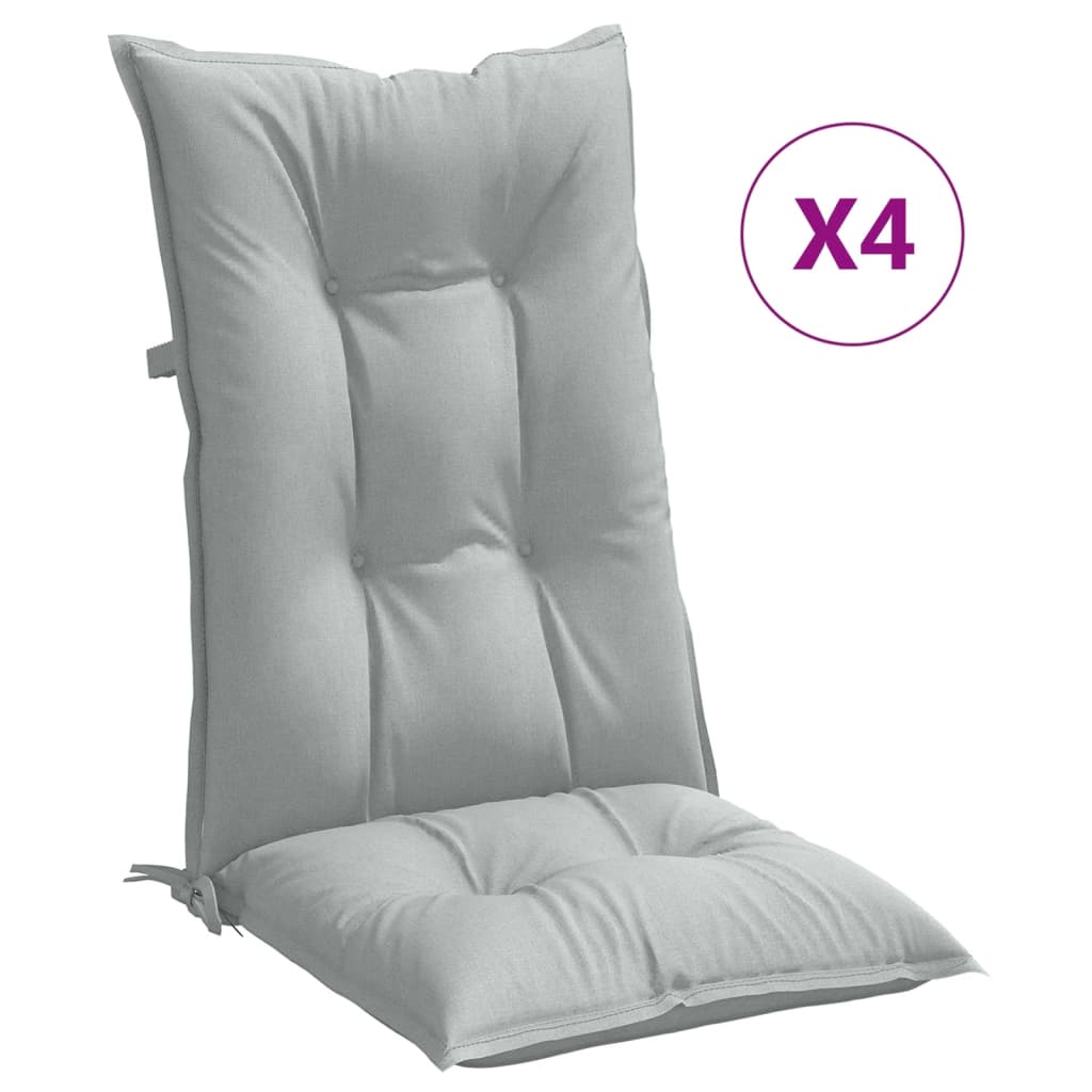 Hochlehner-Auflagen 2 Stk. Melange Anthrazit 120x50x7cm Stoff