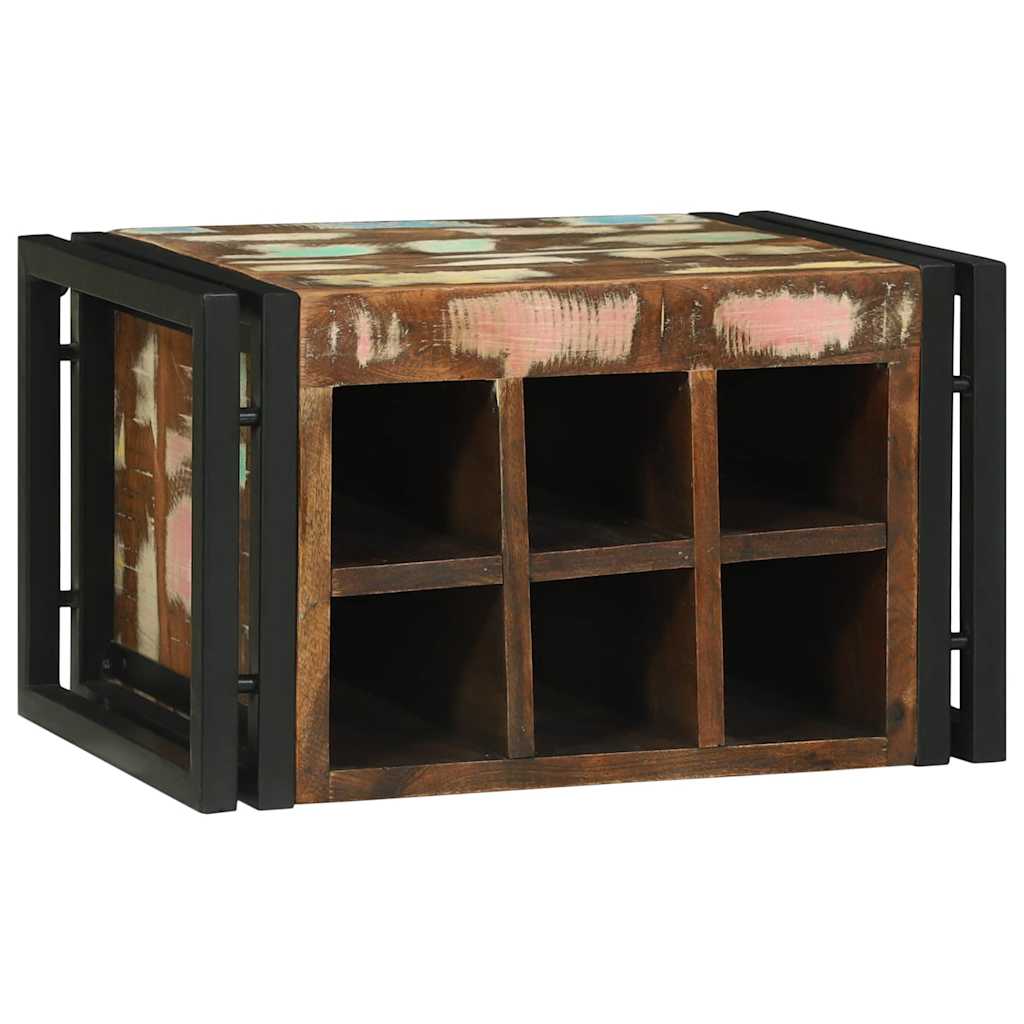 Weinregal Braun und Schwarz 35 x 35 x 39 cm Massivholz Mango