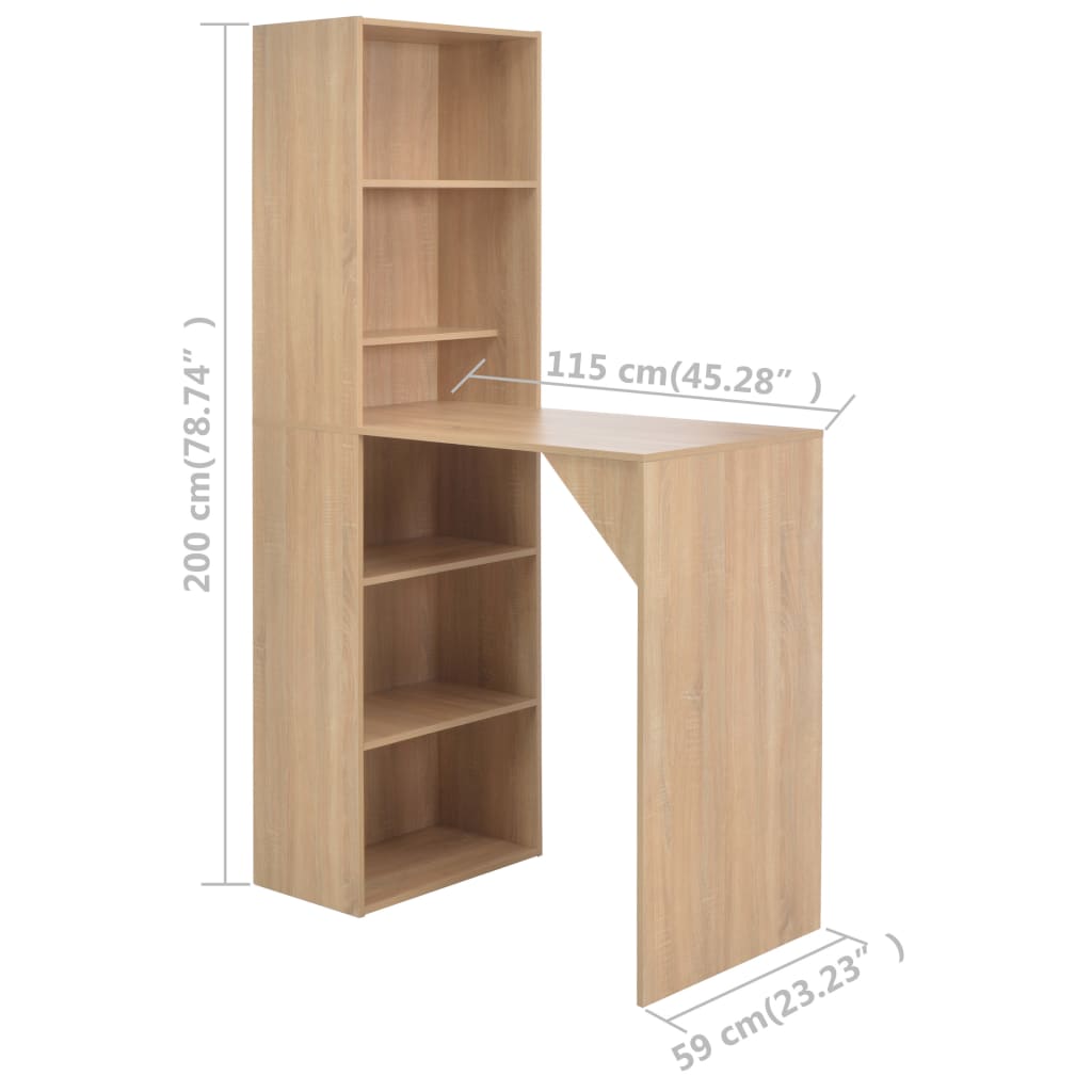 Bartisch mit Schrank Weiß 115x59x200 cm