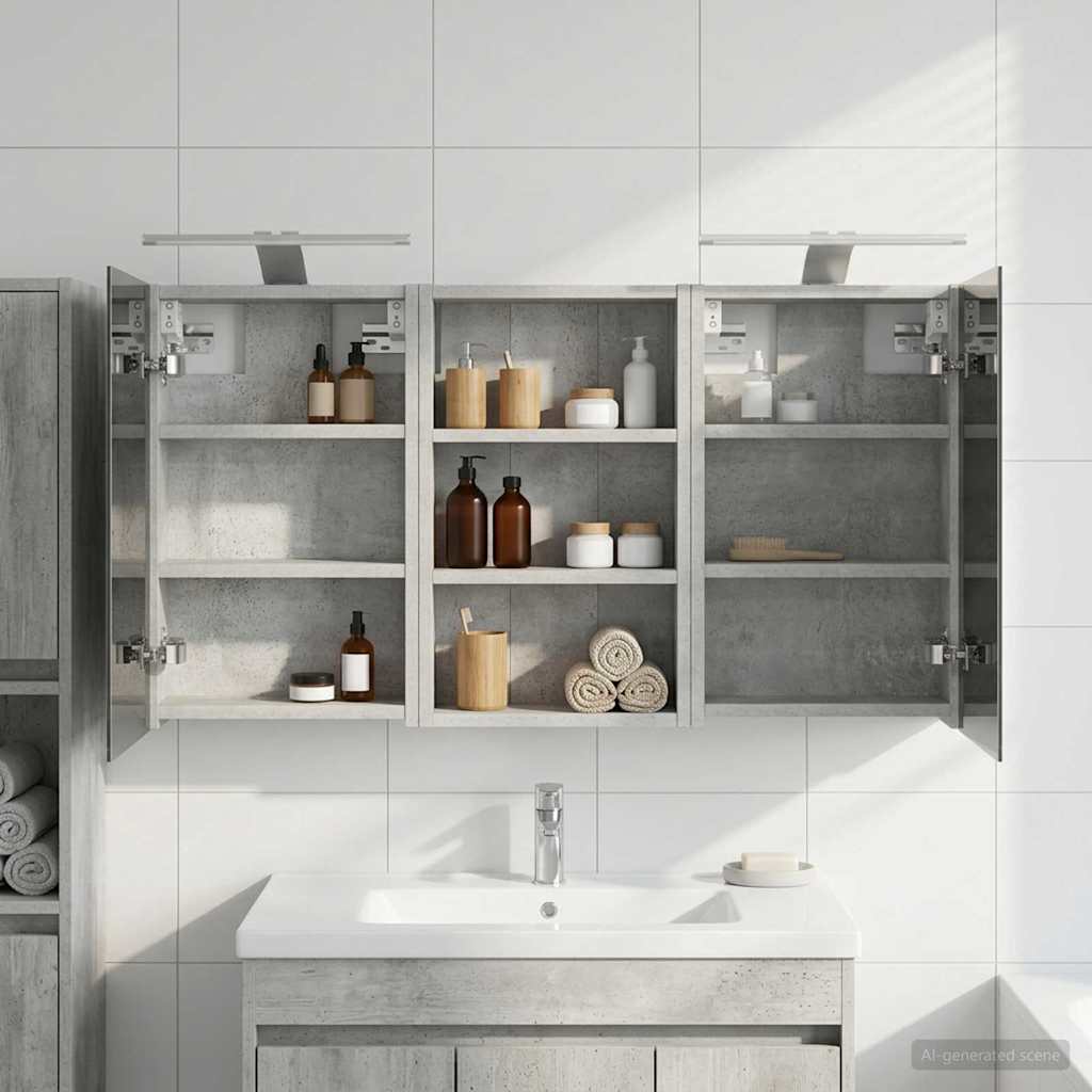 Badezimmerschrank-Set 3 pcs 80 x 10,5 x 50 cm Holzwerkstoff