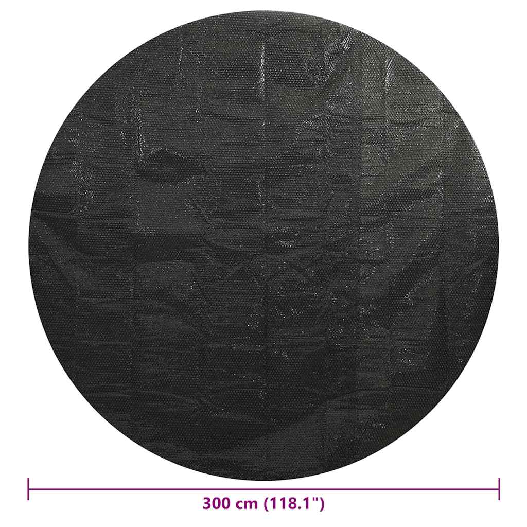 Solar Poolabdeckung Hochwertig Ø 210 cm 200 μm Rund PE Schwarz